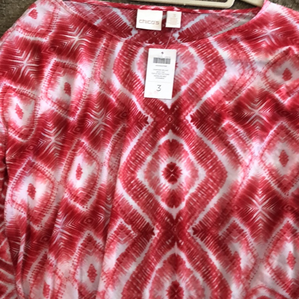 Chico’s Diamond Deluxe Boxy Tee Shirt - Picture 4 of 6